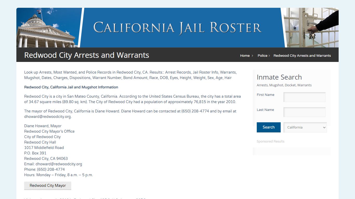 Redwood City Arrests and Warrants | Jail Roster Search